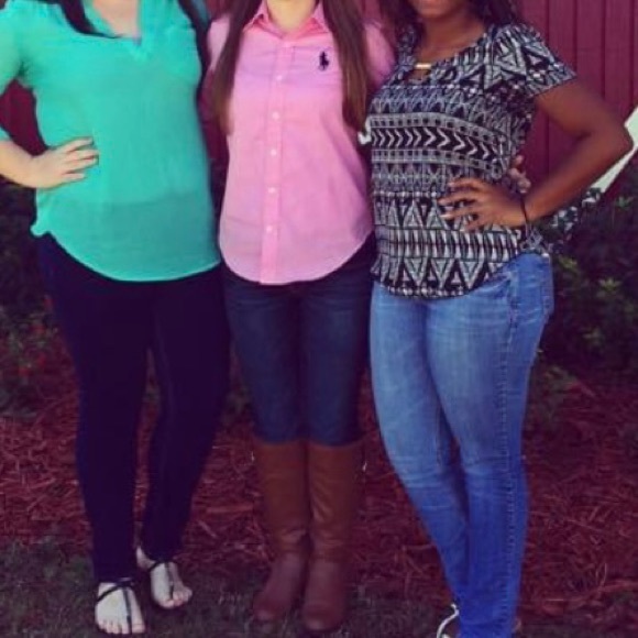 Pink w/ Navy Emblem Ralph Lauren Sport Button Up - Picture 5 of 5